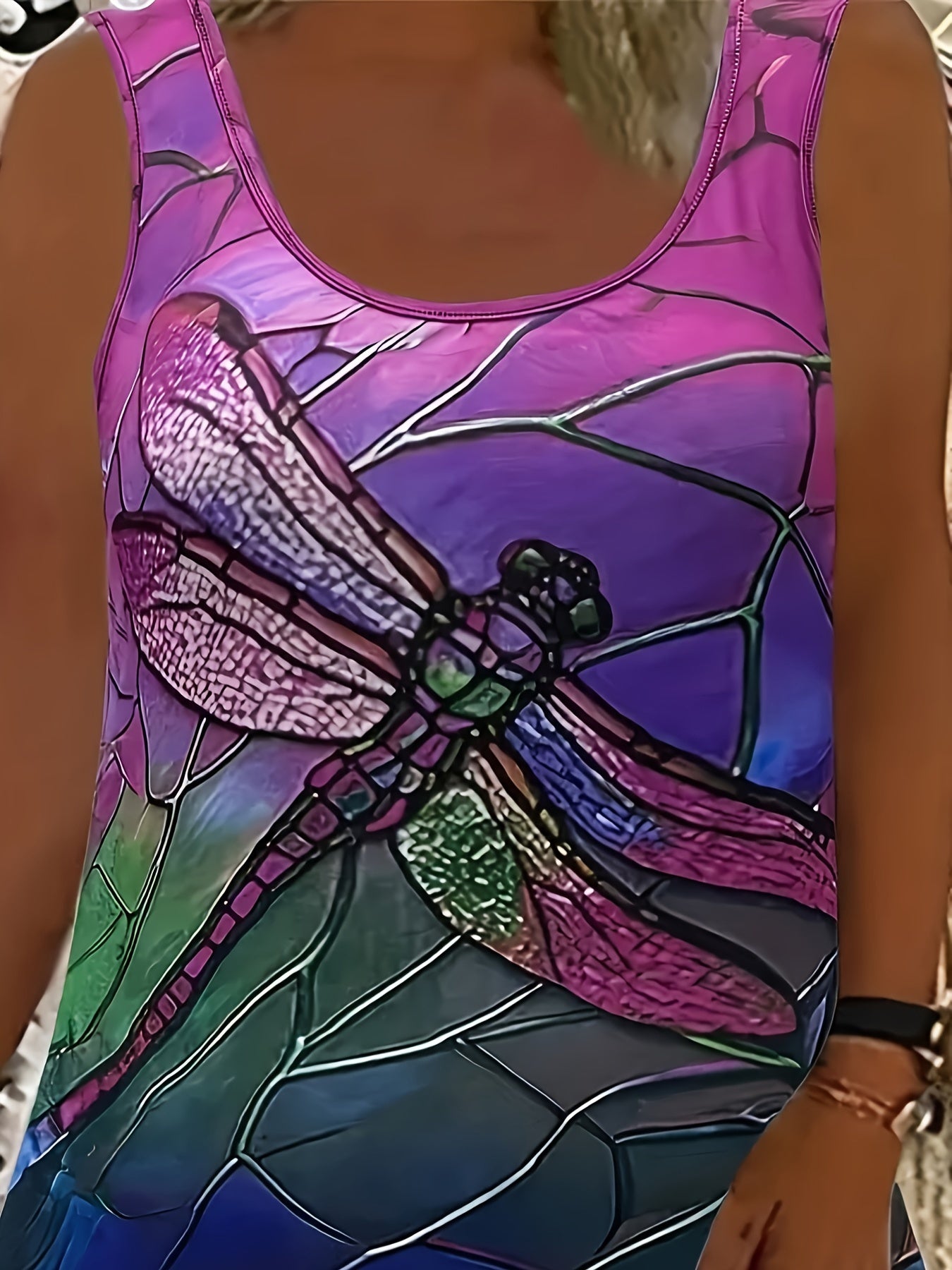 Large Fashion Bamboo Dragonfly Design Dress for Women