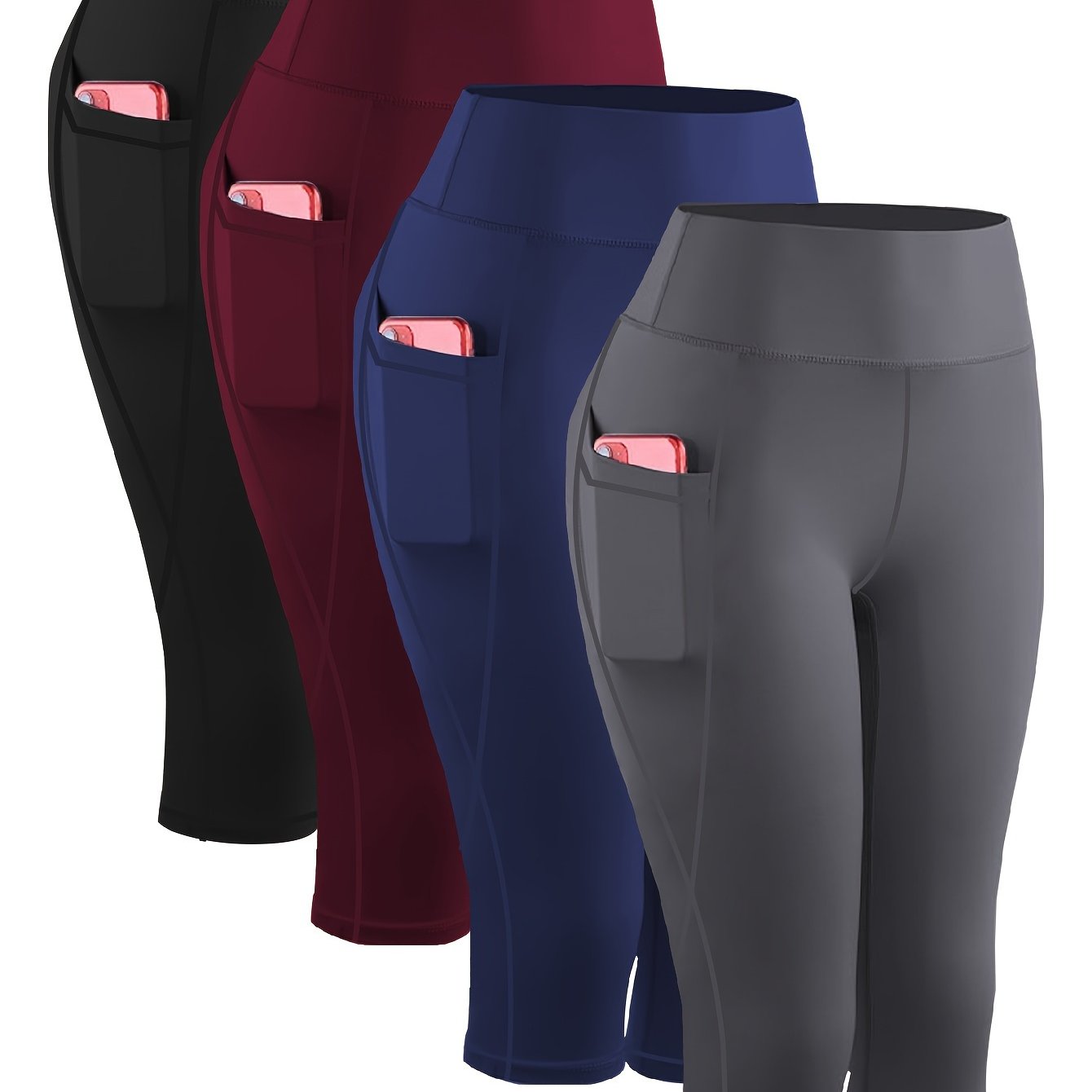 High Waisted Quick Drying Oversized Sports Leggings With Pockets