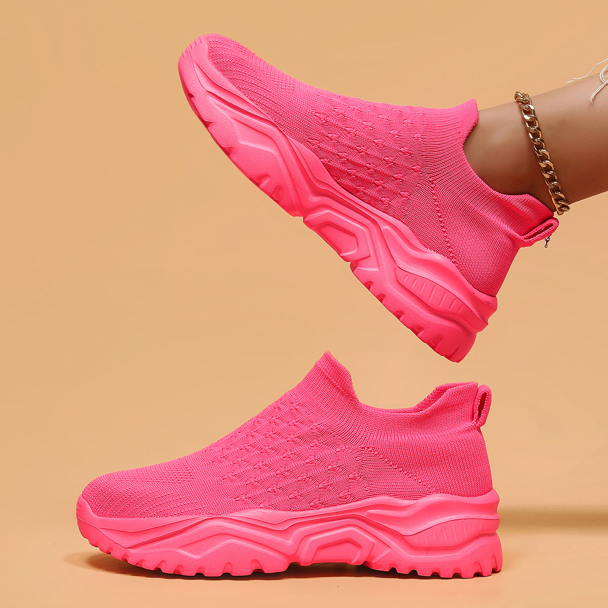 Breathable Lightweight Women's Slip-On Sneakers Casual Low Top Running Shoes with EVA Sole