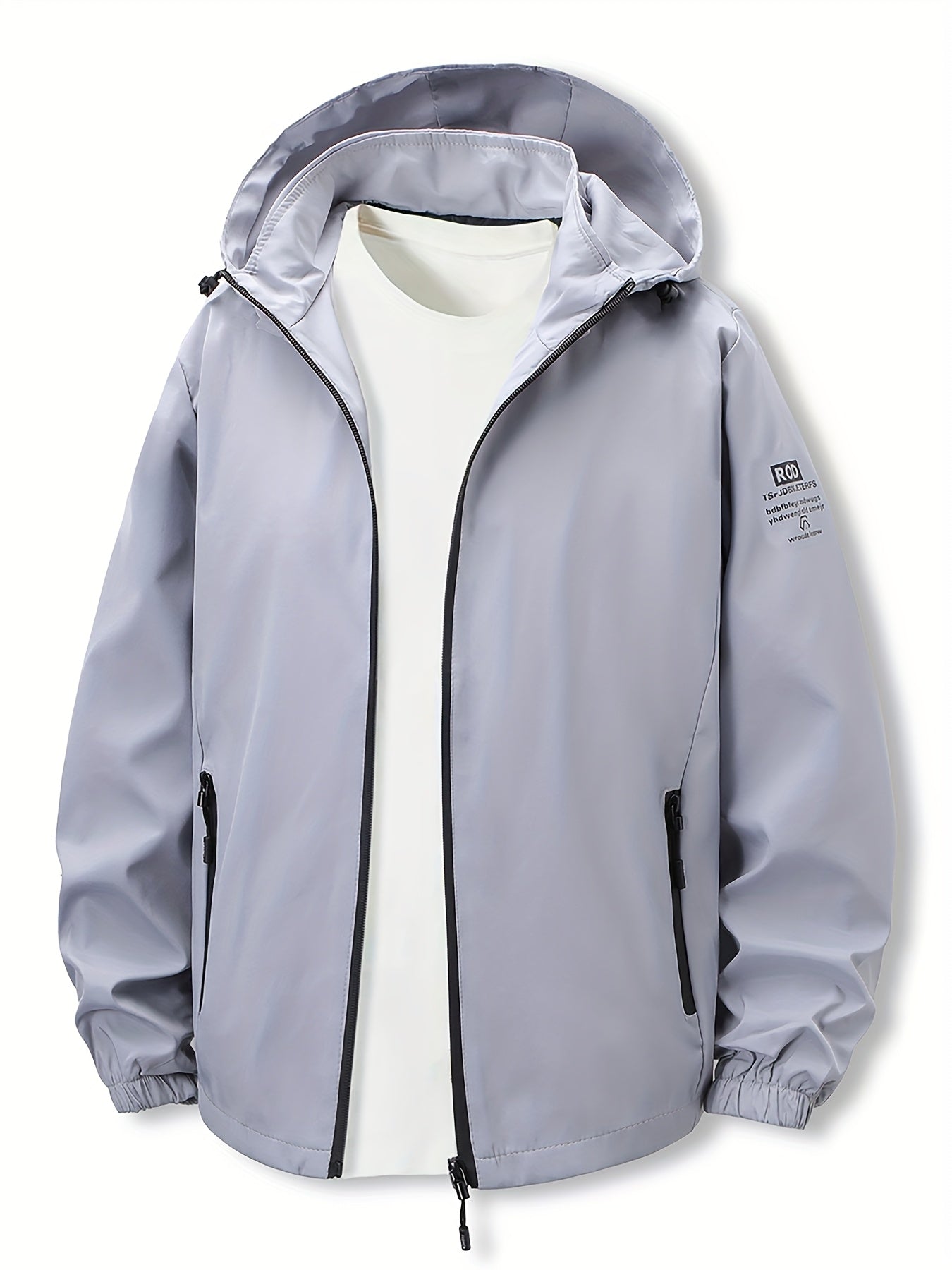3pcs Men's Korean Style Casual Hooded Jackets Lightweight Polyester Zip Up Windbreaker with Pockets All Season Outdoor Hiking and Daily Wear Black Grey Navy Blue