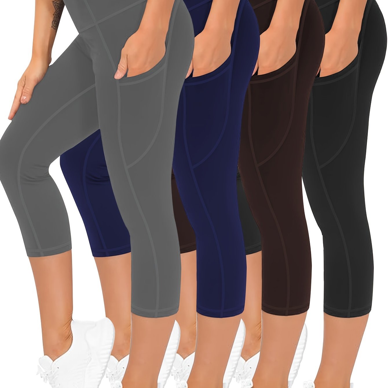 High Waisted Quick Drying Oversized Sports Leggings With Pockets