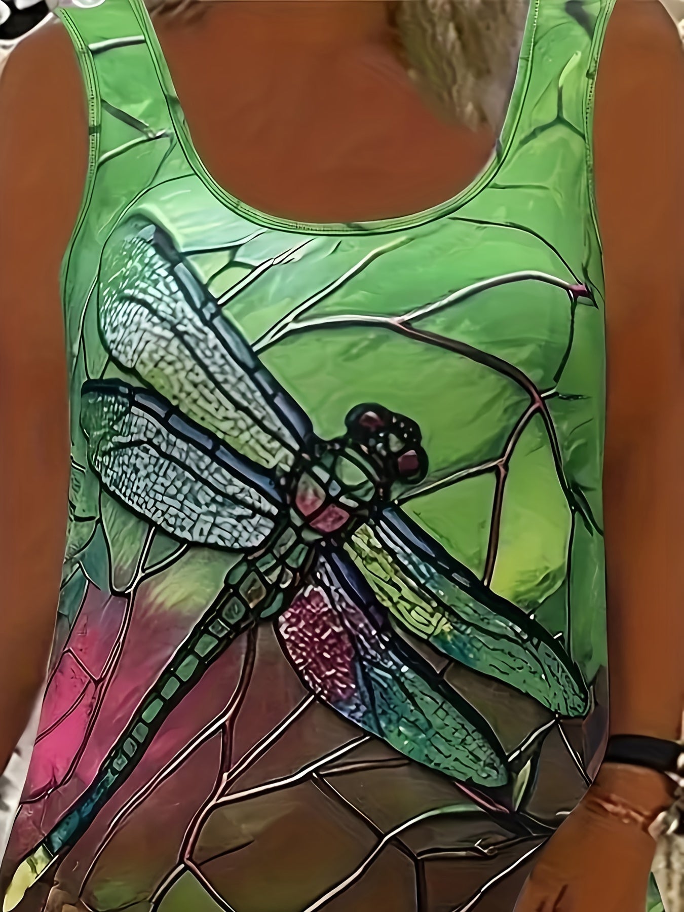 Large Fashion Bamboo Dragonfly Design Dress for Women