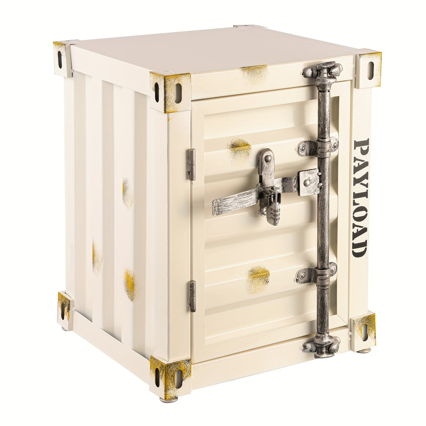 1 Piece Industrial Storage Cabinet with Lock Retro Side Table 1 or 2 Door Bedside Table for Bedroom Living Room