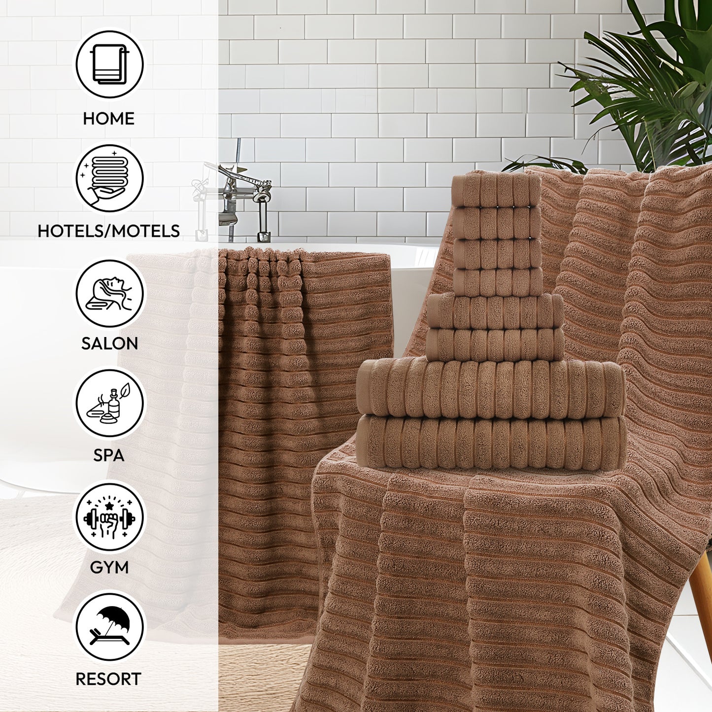 8 Pcs 16 Pcs 24 Pcs Oversized Jumbo Bath Towel Set 32X63 Extra Large Cotton Highly Absorbent Includes Luxury Bath Towels Hand Towels and Washcloths