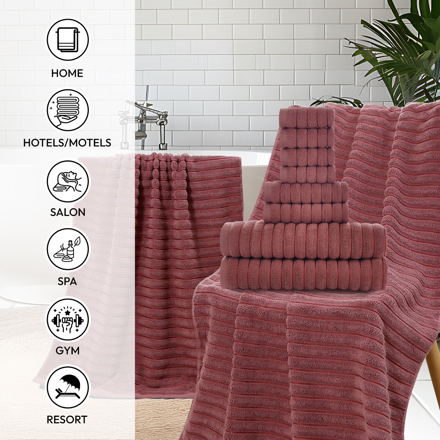 8 Pcs 16 Pcs 24 Pcs Oversized Jumbo Bath Towel Set 32X63 Extra Large Cotton Highly Absorbent Includes Luxury Bath Towels Hand Towels and Washcloths