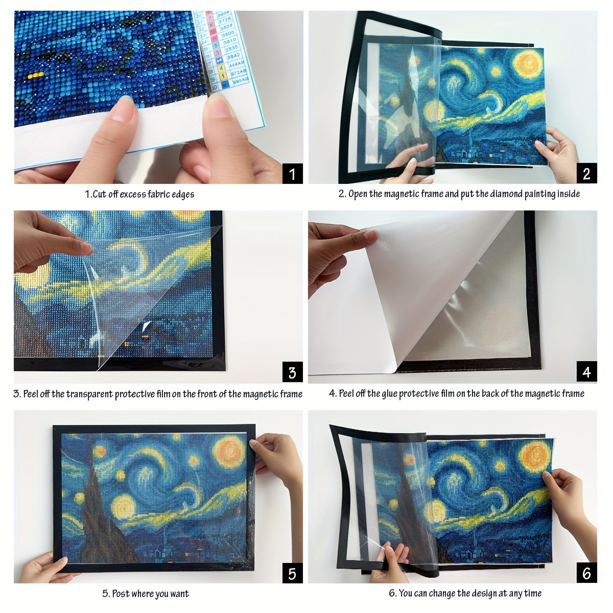 JOZYSH Magnetic Diamond Painting Display Frame Set PVC