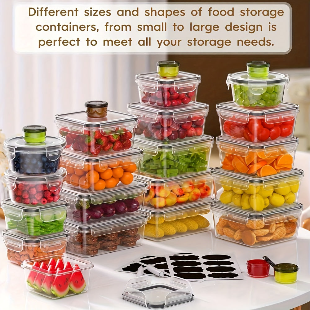 GHQ Food Storage Container Set 24 Containers Lids Microwave Safe