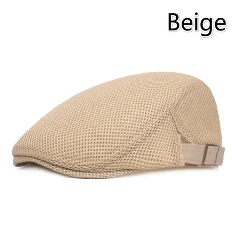 Men's Breathable Mesh Flat Top Hat Adjustable For Running