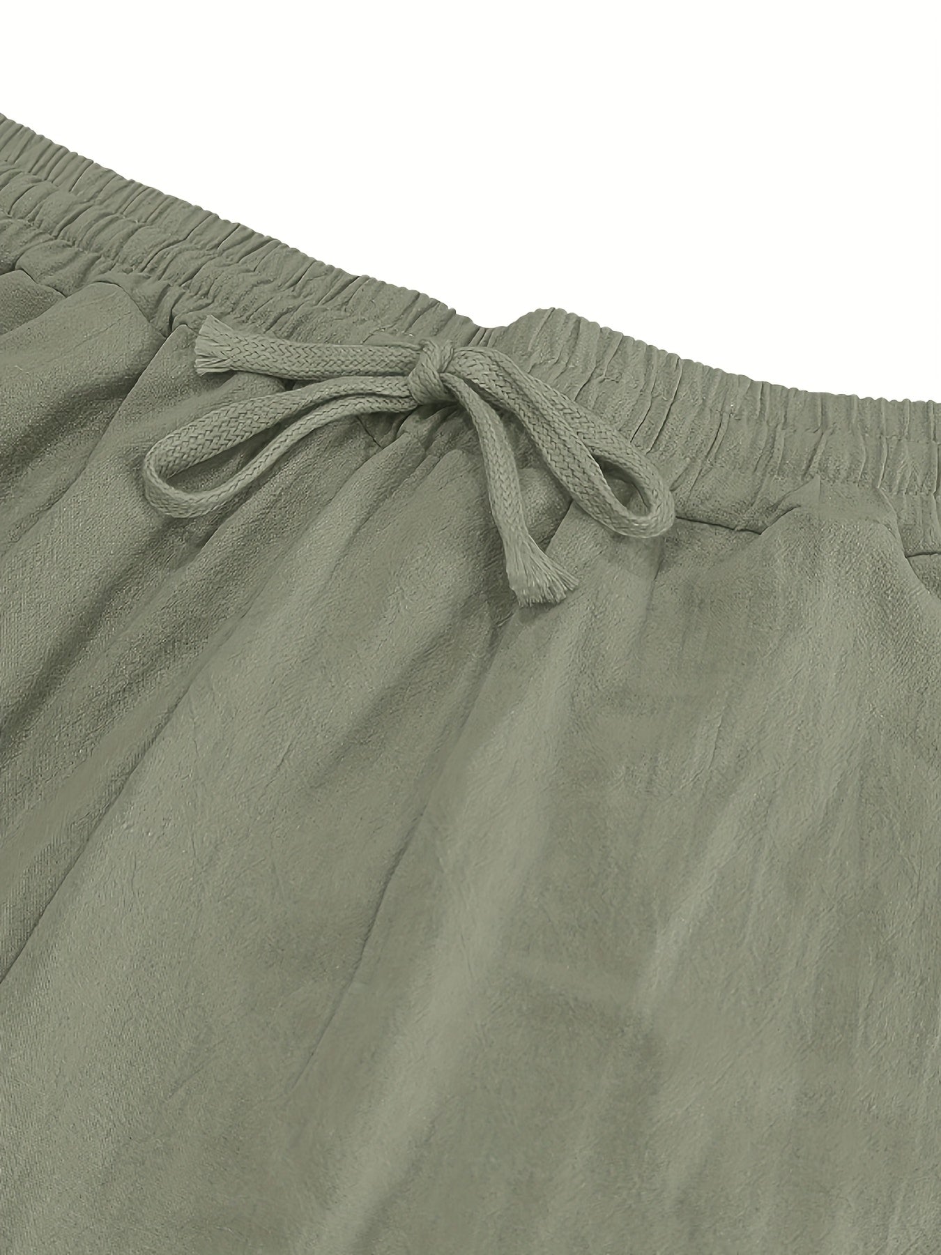 Mens Linen Work Pants Breathable Regular Fit For Casual Wear