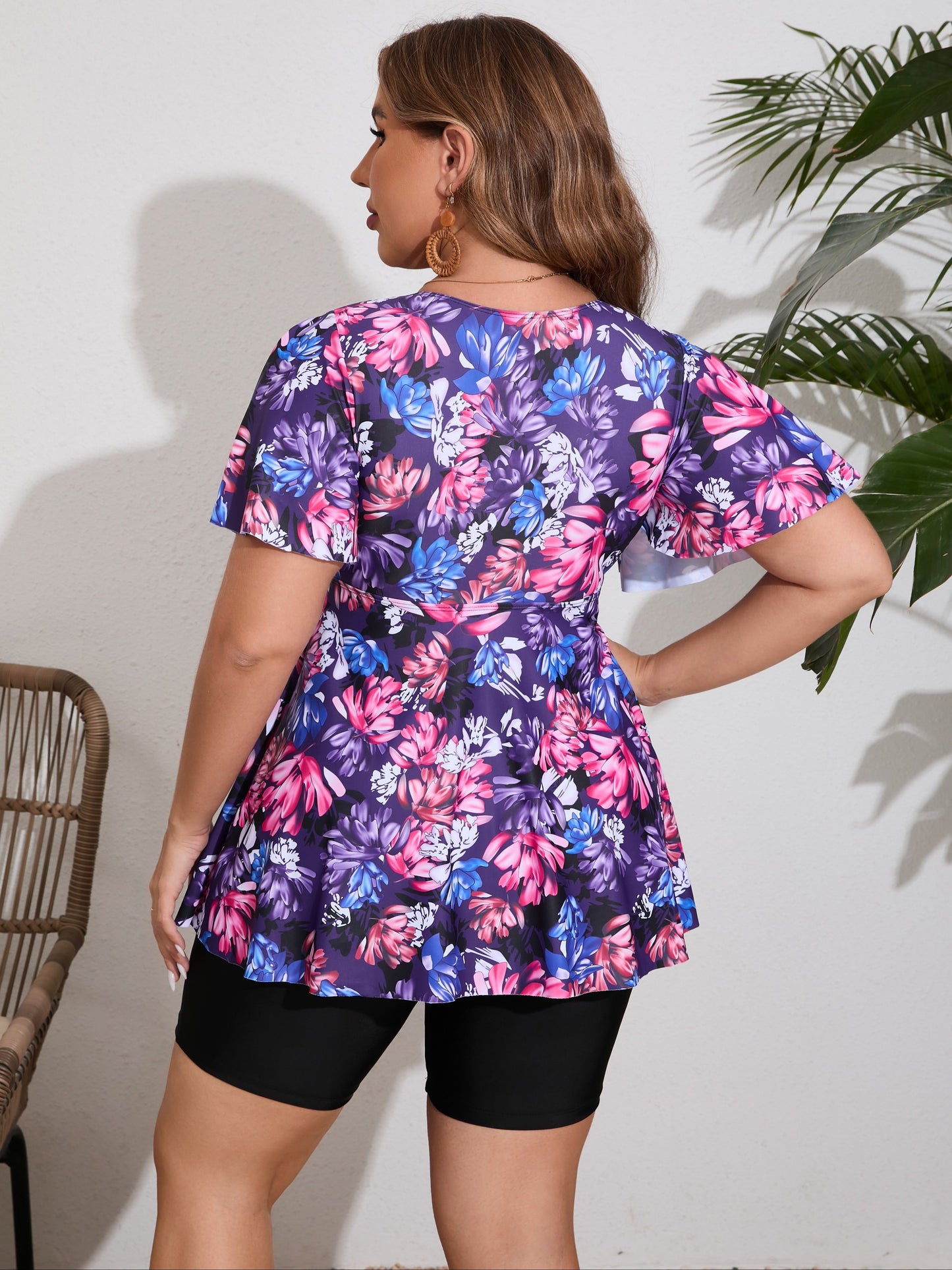 Vetacats Womens Floral Tankini Set With Ruffles Two Piece