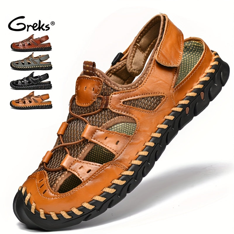 GREKS Closed Toe Men's Sports Sandals Non Slip Quick Dry