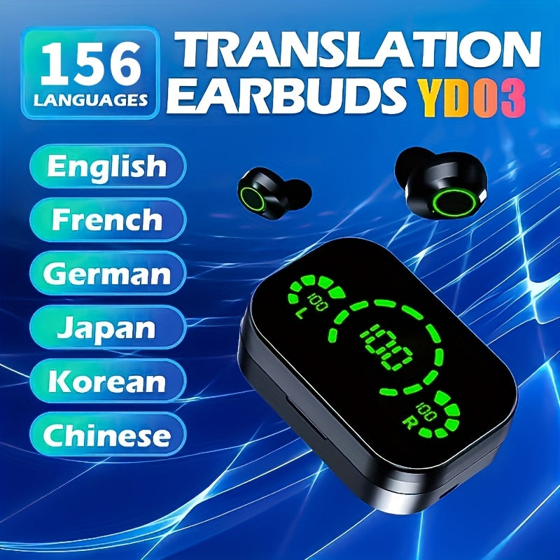 2025 Artificial Intelligence Translation Headphones, Supporting Real-time High-precision Translation Of 156 Languages, Intelligent Digital Display, Sports, Gaming, And Music Headphones