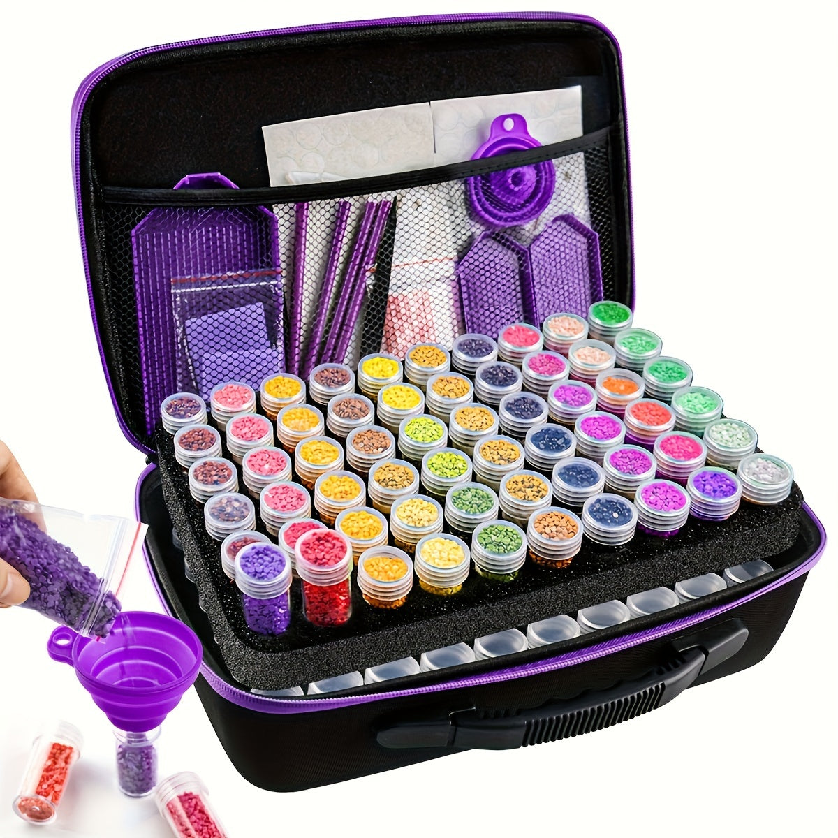 THCBME Diamond Painting Storage Case Kit With Removable Trays