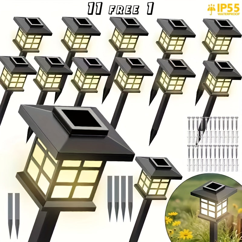 YUNXI Solar Path Lights Outdoor Garden Landscape Lighting LED