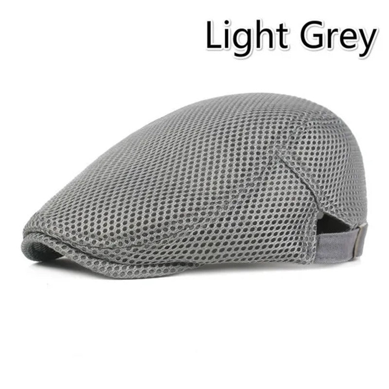 Men's Breathable Mesh Flat Top Hat Adjustable For Running