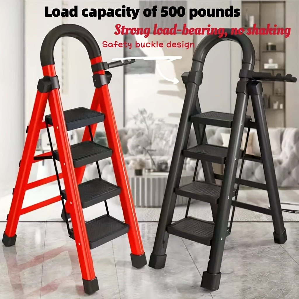 WOWDVOV Five Step Heavy Duty Portable Folding Ladder 500 Lbs
