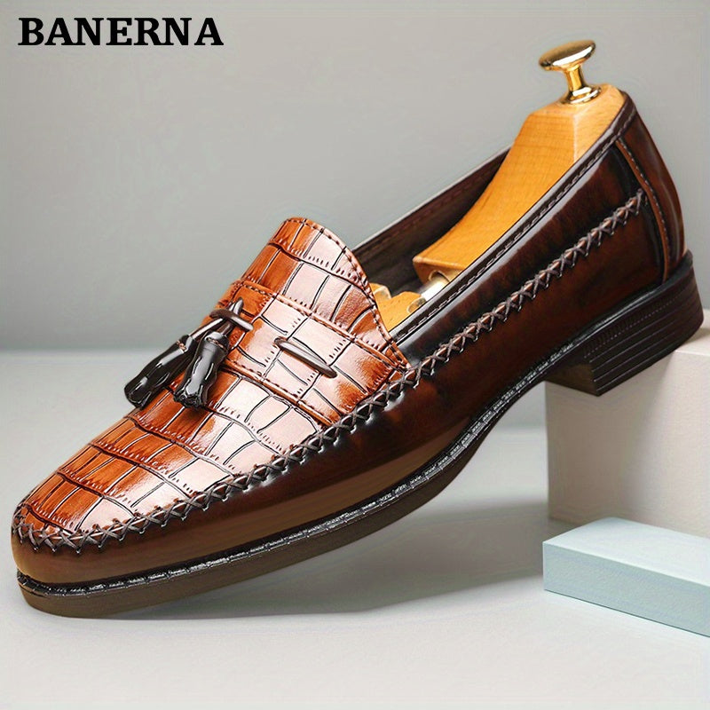 Men's Business Casual British Style Loafers Leather Slip On