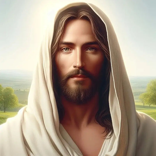 Diamond Painting Kit Christ Religious Artwork With Round Gemstones Canvas