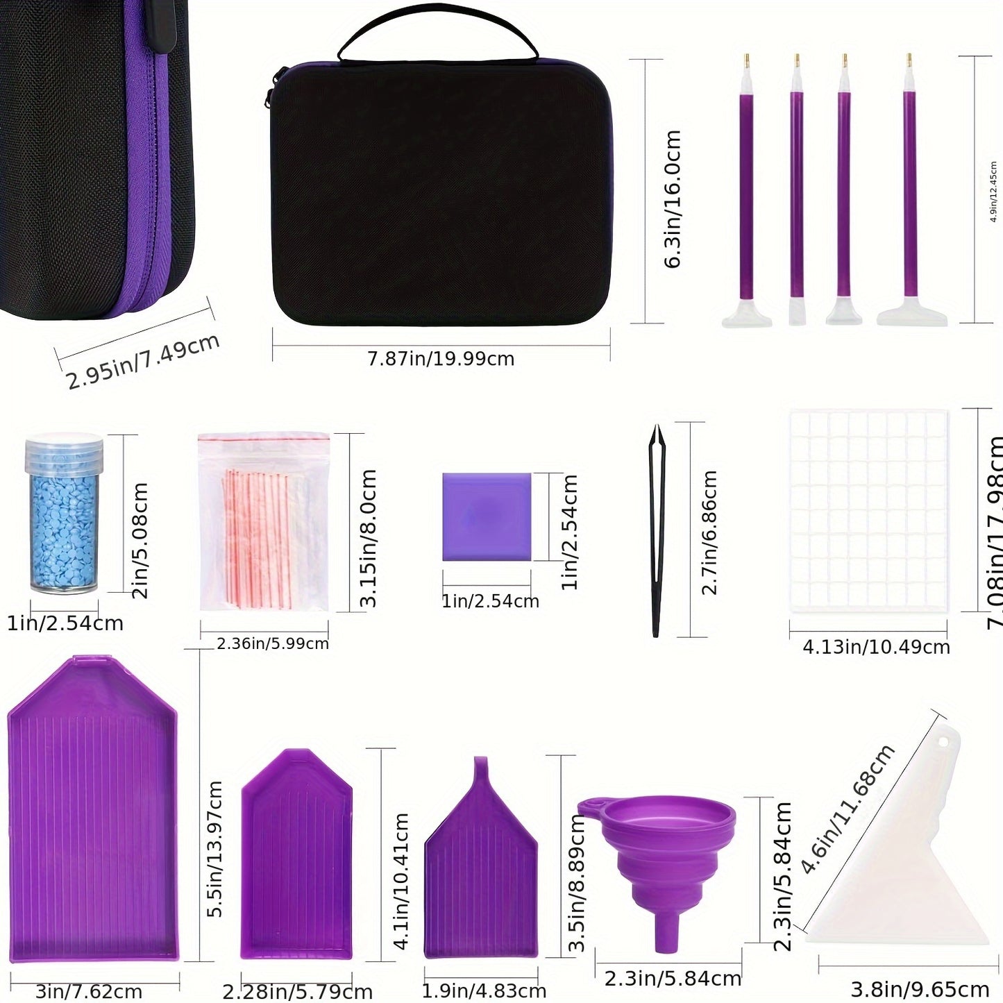 THCBME Diamond Painting Storage Case Kit With Removable Trays