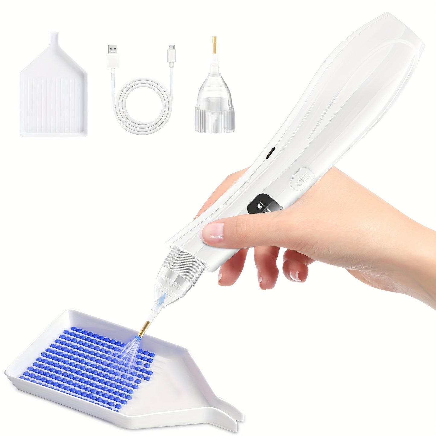 Electric Diamond Painting Pen With Storage Tray For Diamonds