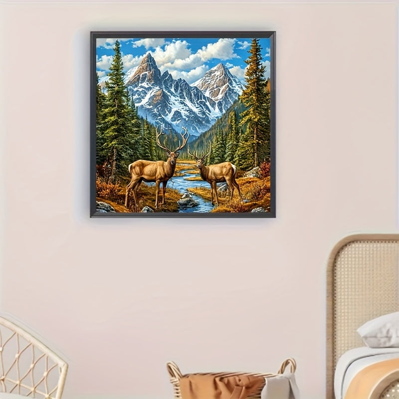Round Diamond Painting Kit Mosaic Art Castle Landscape DIY