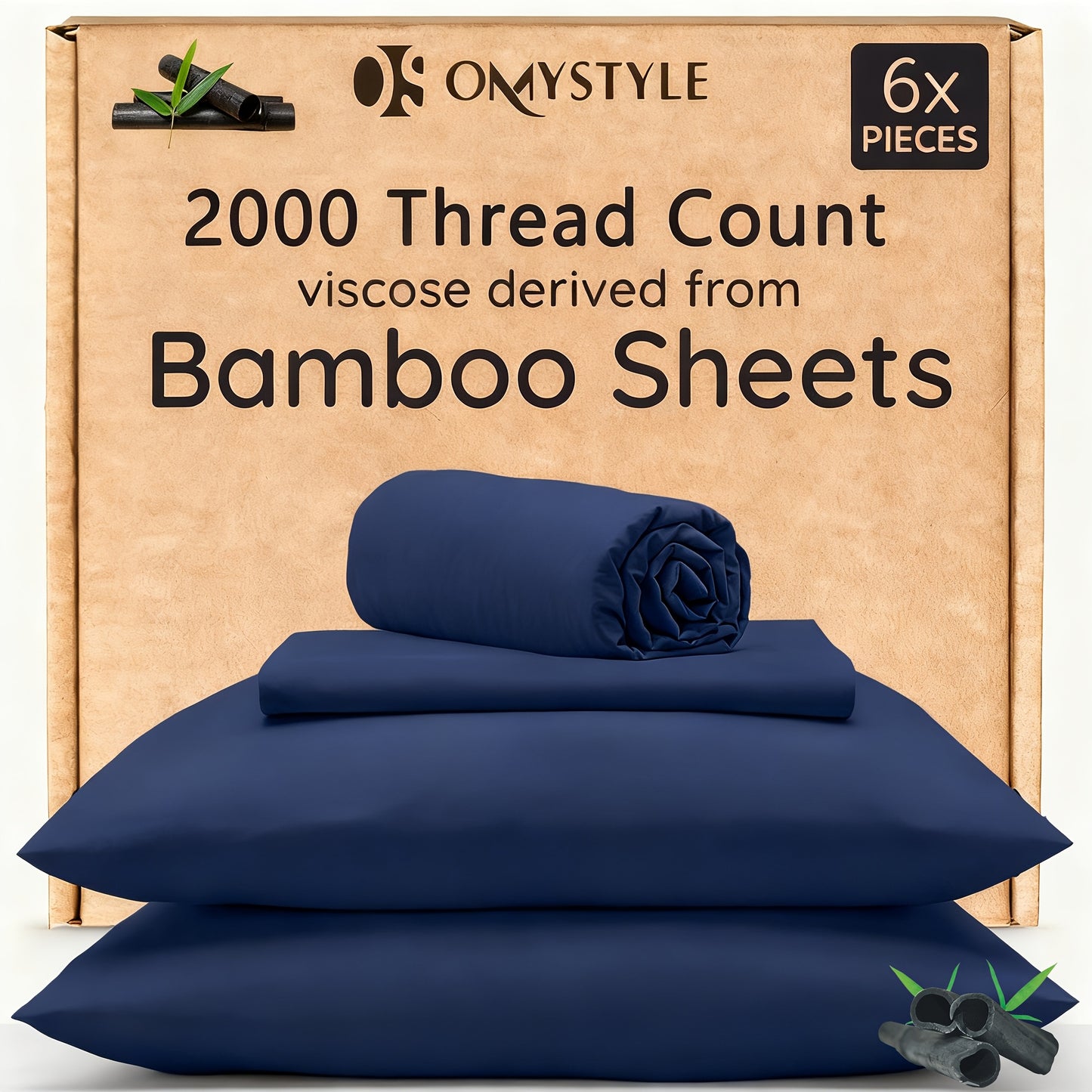 GOHOME Bamboo Cooling Bedding Set For Hot Sleepers