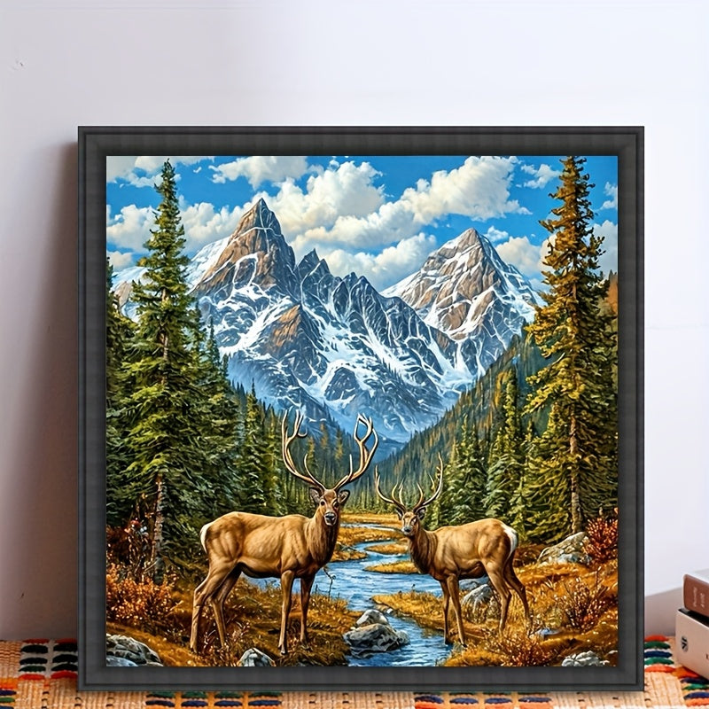 Round Diamond Painting Kit Mosaic Art Castle Landscape DIY