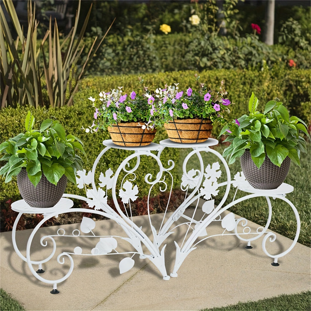 Wisfor Half Heart Plant Pot Stands Metal Rack For Planters