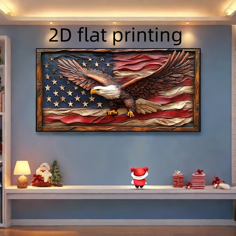 Detailed Stitchery USA Patriotic Diamond Painting Kit Eagle Flag Design