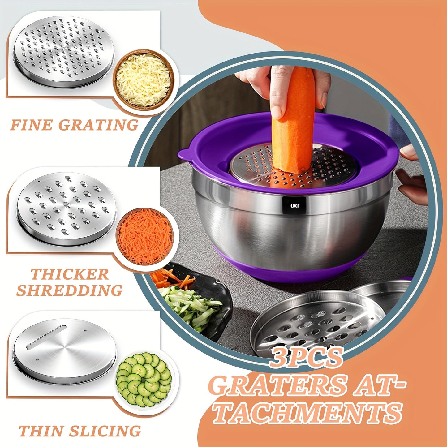 Skroam 26Pcs Stainless Steel Mixing Bowls With Airtight Lids