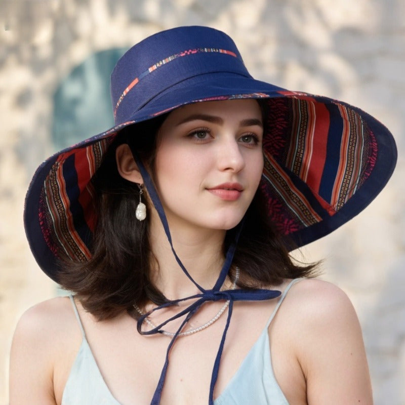 1pc Oversized Brim Sun Hat: Reversible Design with Full Shade Coverage