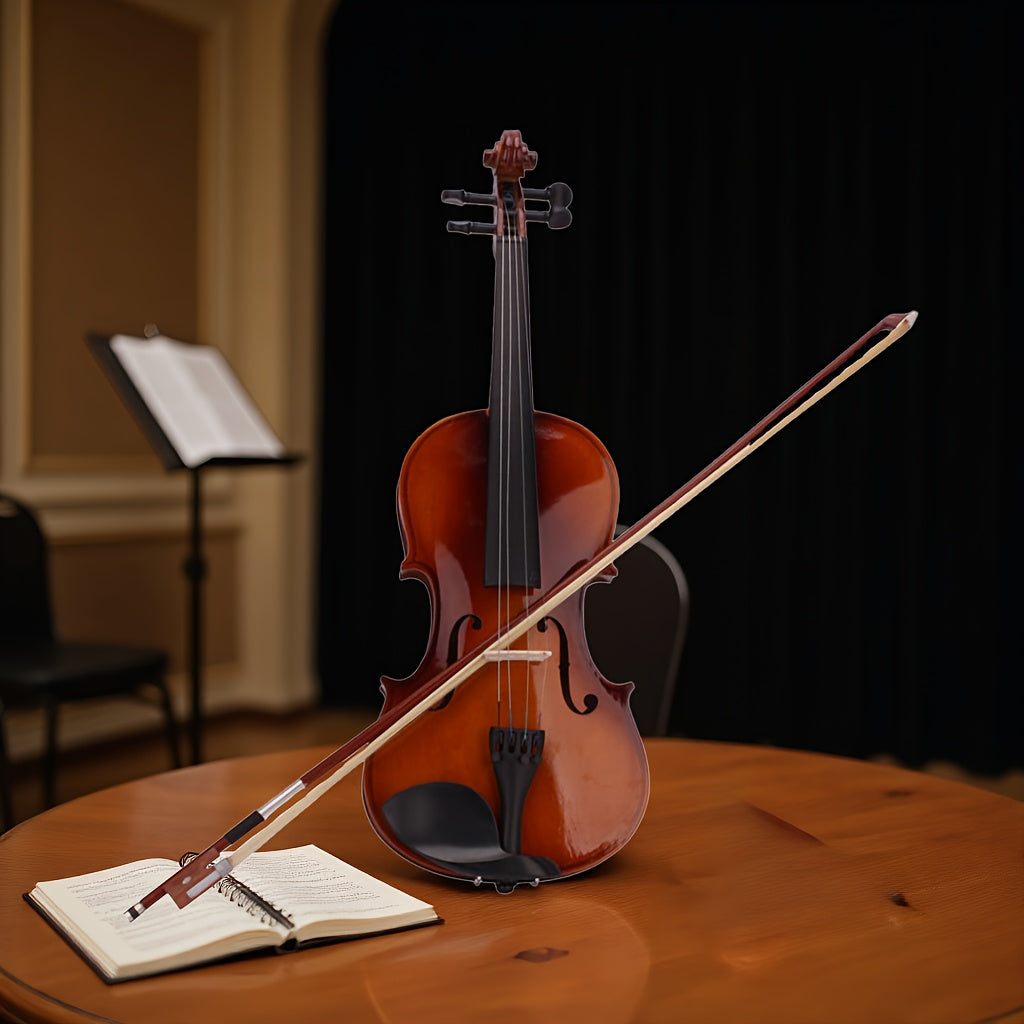 Violin Package With Linden Wood Top Ebony Pegs Case Bow For Beginners