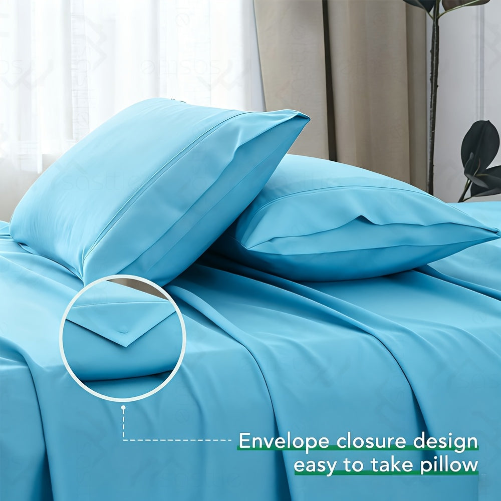 SASTTIE Bamboo Bed Sheet Set Ultra Soft Breathable All Season