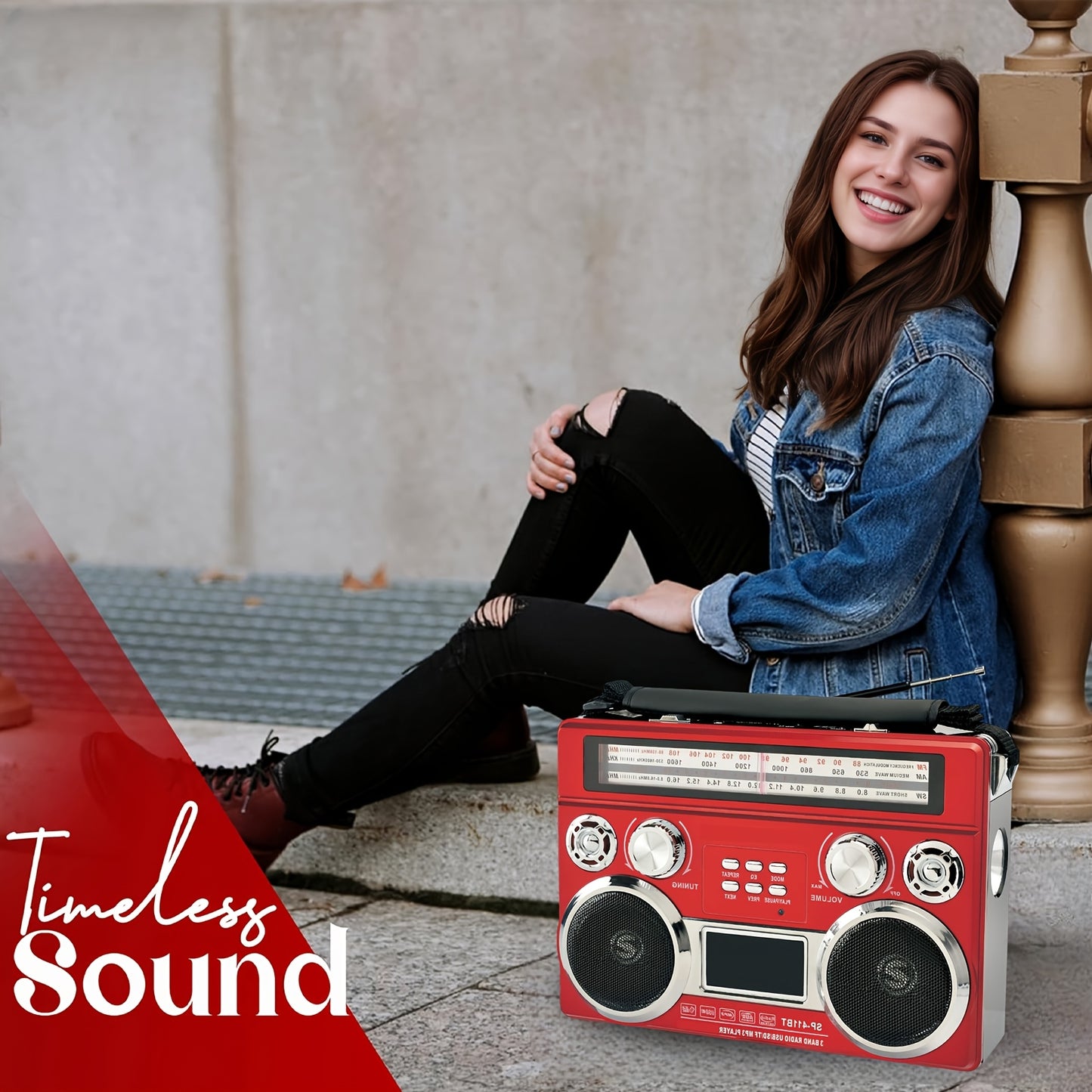 Portable 3 Band Radio With Wireless, Solar Panel, And LED Flashlight, Retro Wireless Speaker, AM/FM/SW Receiver With MP3 Playback, Telescopic Antenna, High Sensitivity, With Leather Handle, AUX/TF/SD, Ideal For Camping
