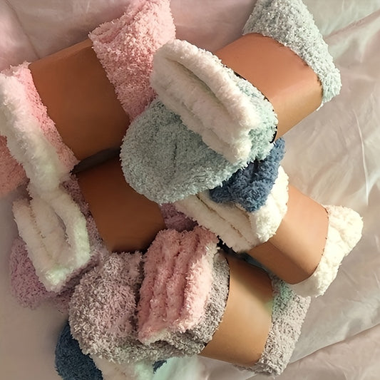 Women's Winter Fleece Socks Soft Plush Non Slip Striped