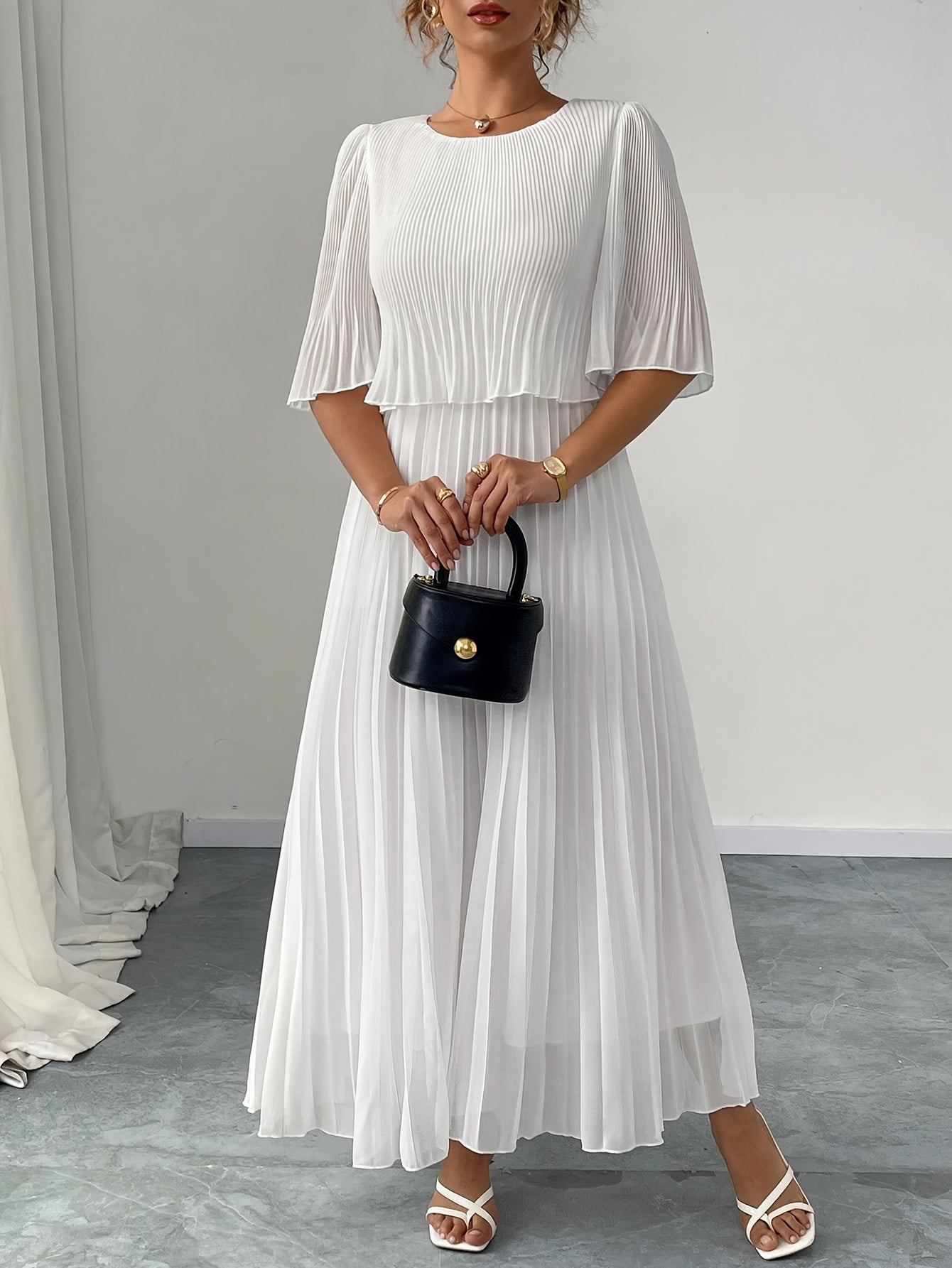 Elegant Pleated Dress For Women