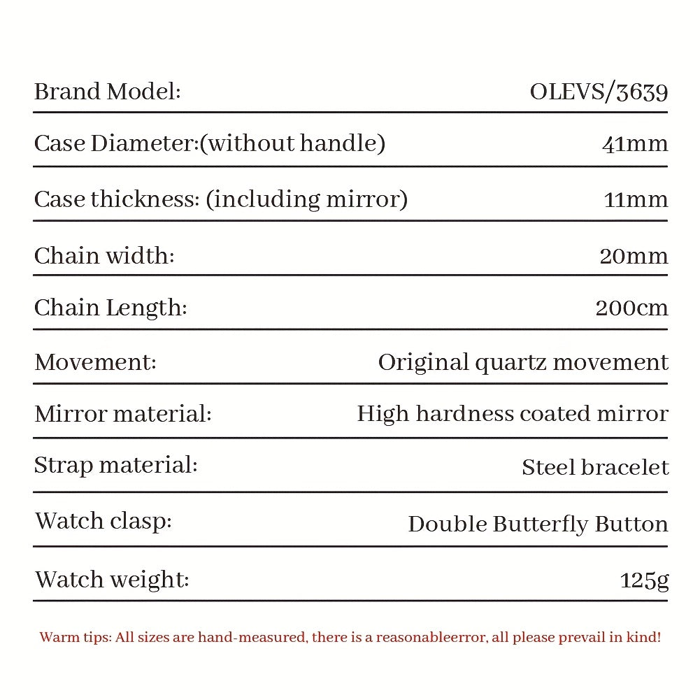 OLEVS Men's Luxury Quartz Chronograph Moon Phase Stainless Steel Watch