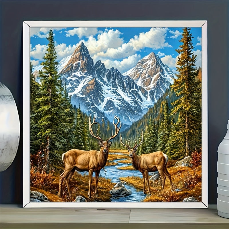 Round Diamond Painting Kit Mosaic Art Castle Landscape DIY