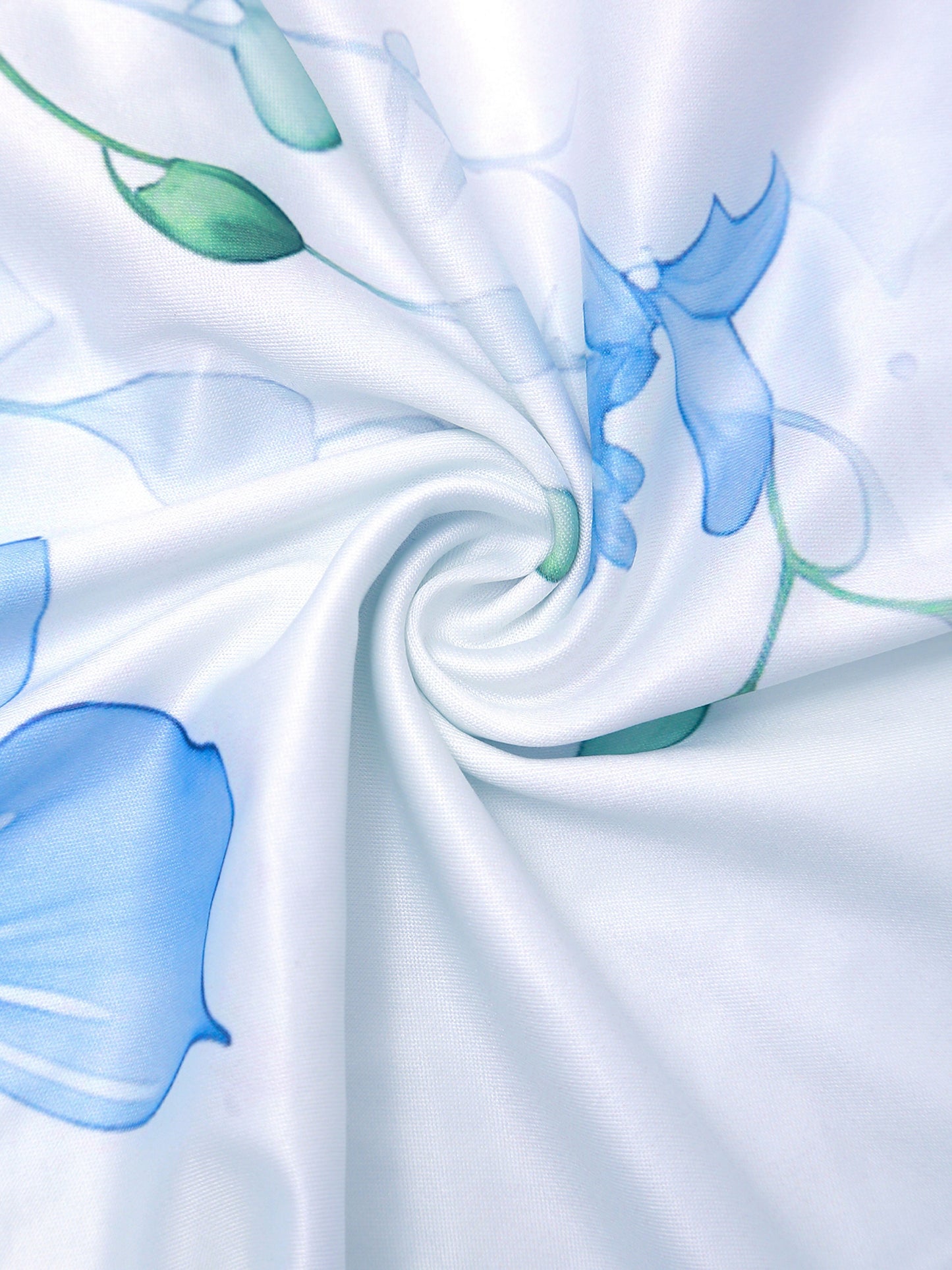 Elegant Women's Two-Piece Set Lace Up Top And Floral Dress