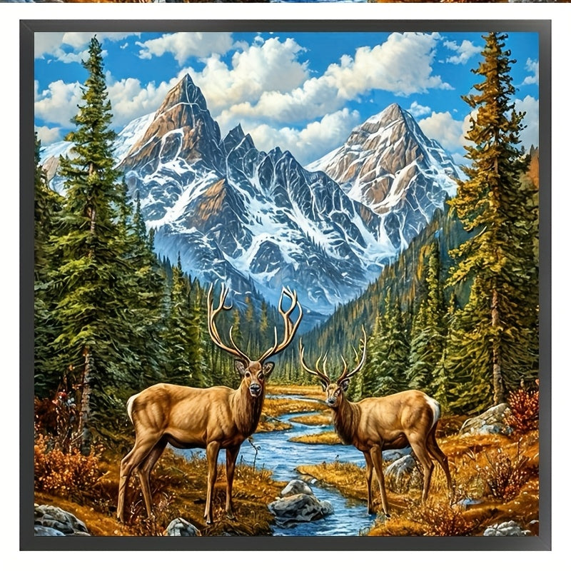 Round Diamond Painting Kit Mosaic Art Castle Landscape DIY