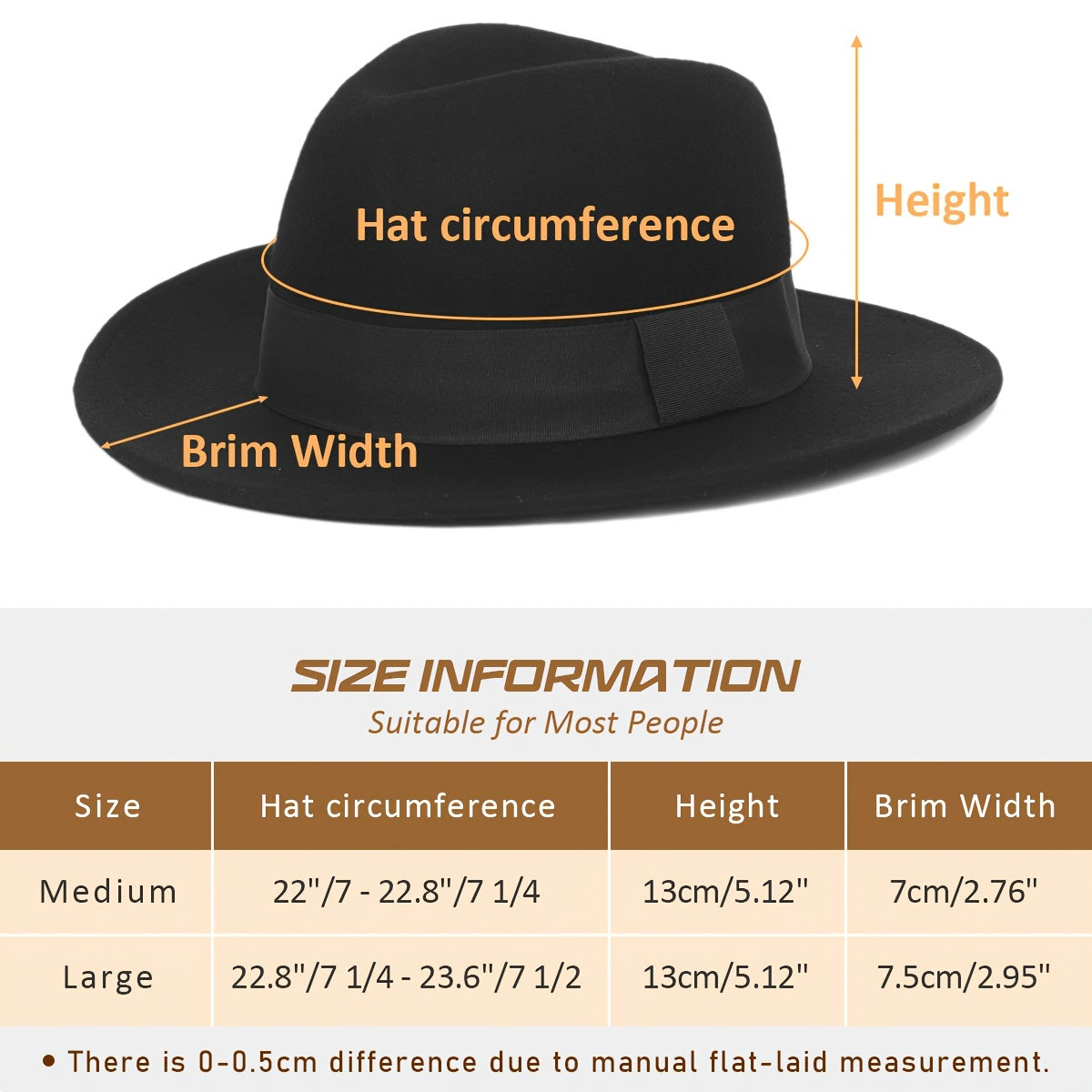 Unisex Wool Fedora Hat Moisture Wicking British Style Classic