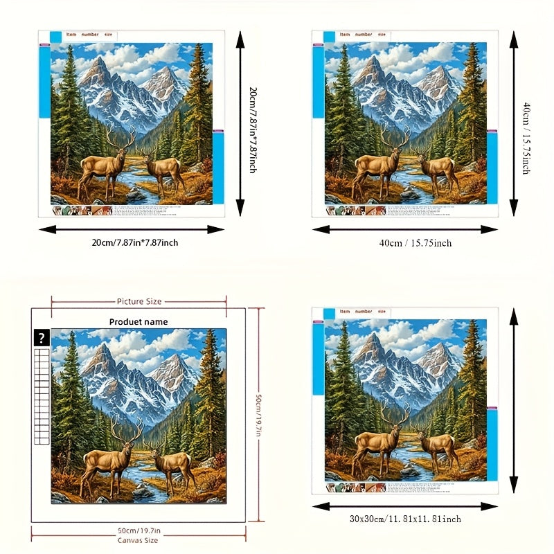 Round Diamond Painting Kit Mosaic Art Castle Landscape DIY