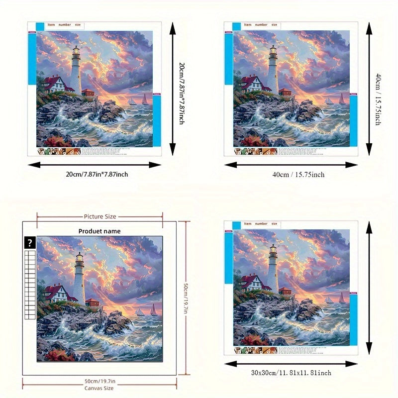 Round Diamond Painting Kit Full Drill Mosaic Art Castle Scene