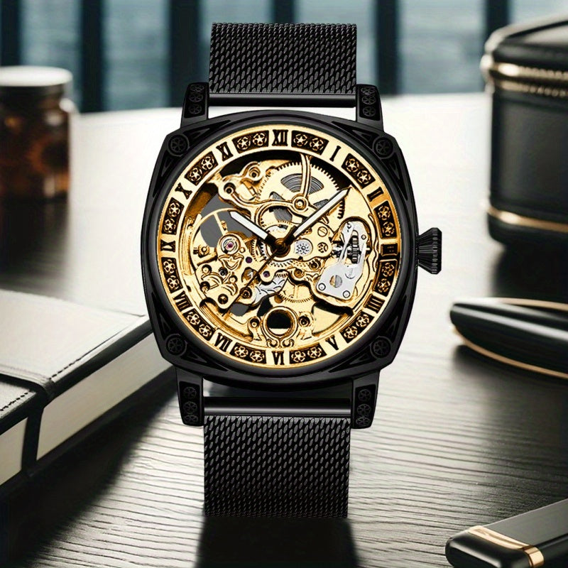 Mod Avant-Garde Automatic Mechanical Watch With Stainless Steel Mesh Strap