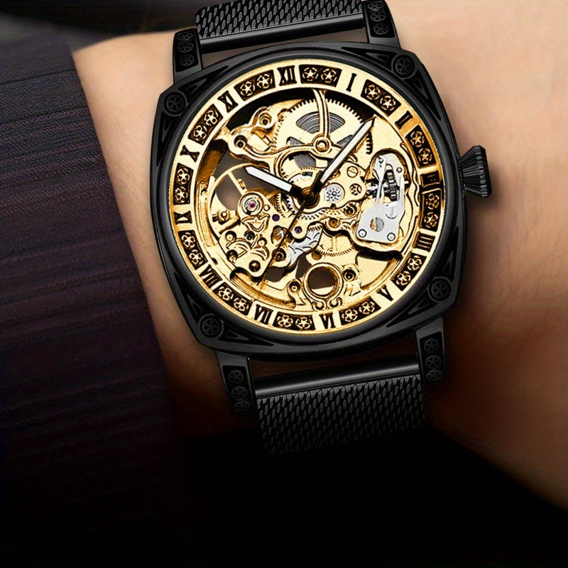 Mod Avant-Garde Automatic Mechanical Watch With Stainless Steel Mesh Strap