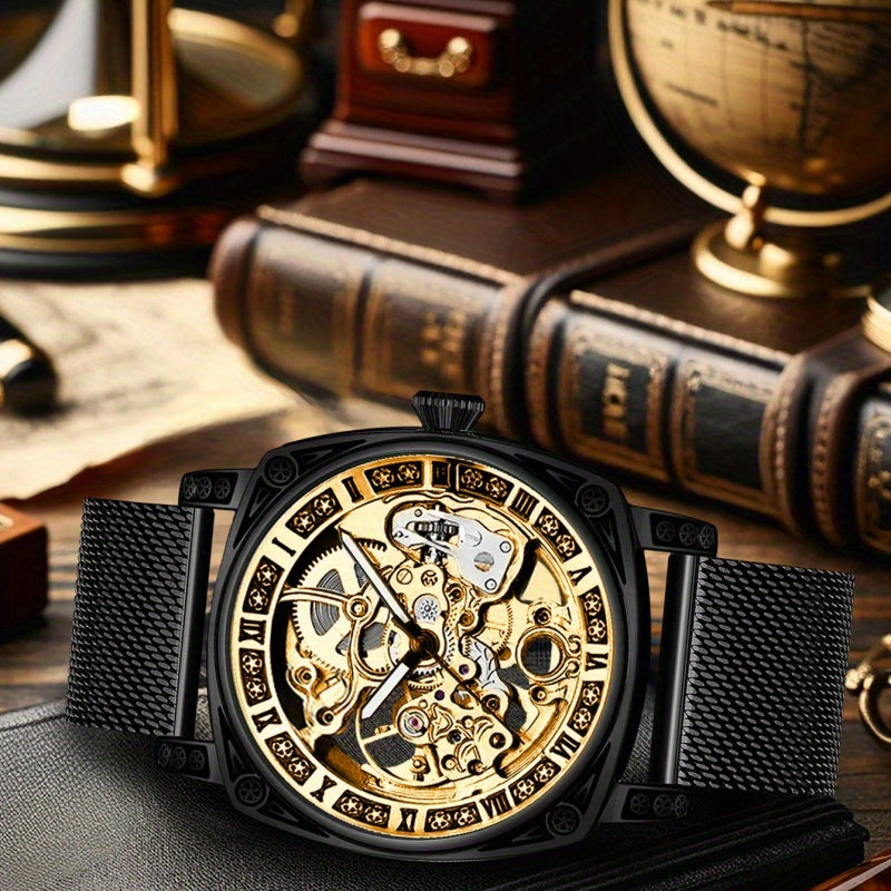 Mod Avant-Garde Automatic Mechanical Watch With Stainless Steel Mesh Strap