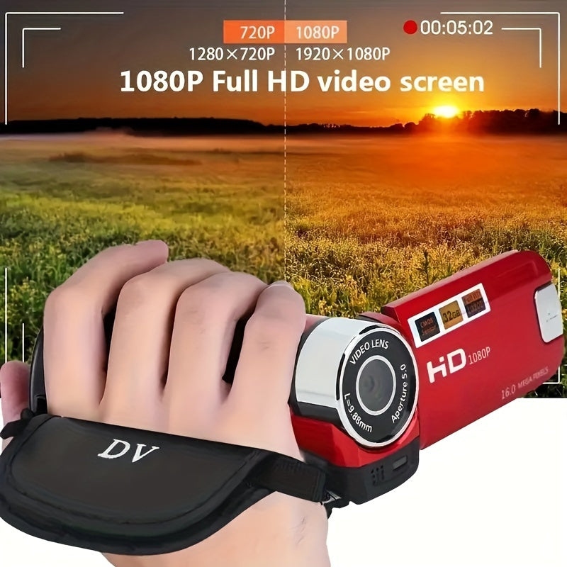 Latest 270° LED Flip Screen Camera: 16x Zoom, 1080P, 2.7" Display, HD Wide Angle. Perfect for Outdoor Shooting, Takes Photos, Uploads to Phone, Camera & Camcorder Combo Easy to Operate, Perfect Gift for Black Friday And Hall