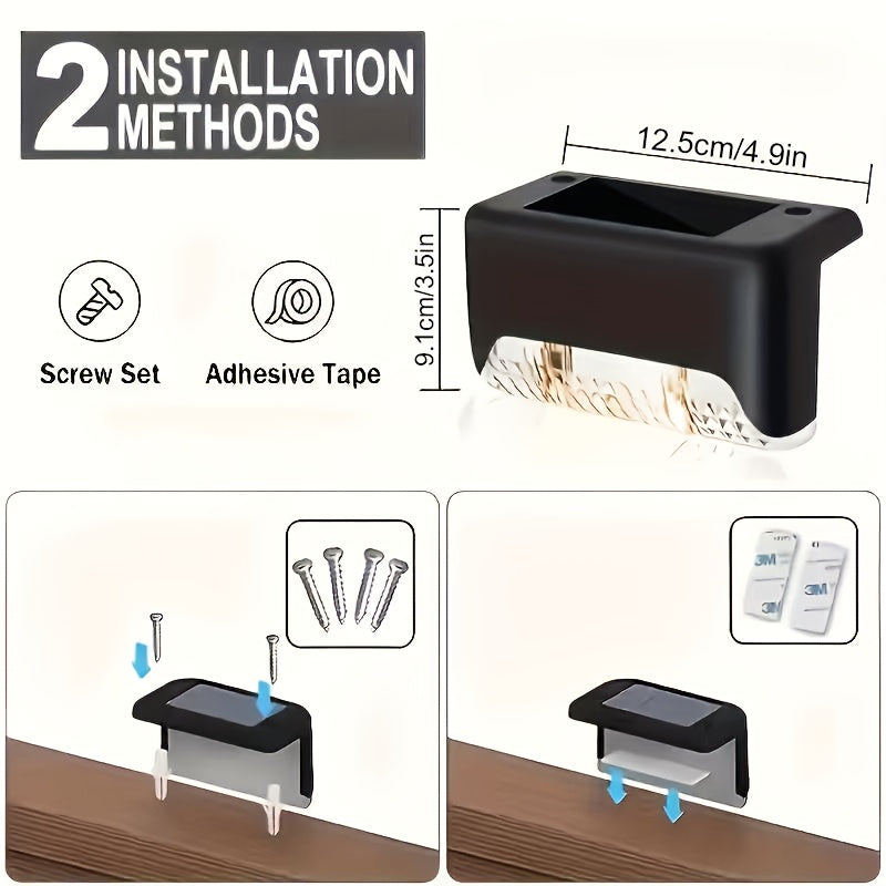 32pcs/16pcs Solar Powered LED Deck Lights - Auto On/Off, 12 Hours Continuous Lighting For Outdoor Stairs, Fence, Pathway, Ideal Step Light For Commercial Spaces Like Malls, Hotels, And Libraries, Fence Lights For Business,Gre