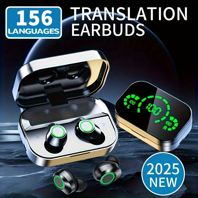 2025 Artificial Intelligence Translation Headphones, Supporting Real-time High-precision Translation Of 156 Languages, Intelligent Digital Display, Sports, Gaming, And Music Headphones