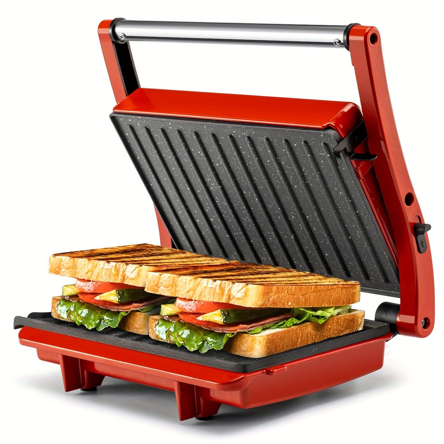 SUSTEAS 3-In-1 Electric Indoor Grill Panini Press With Nonstick Plates